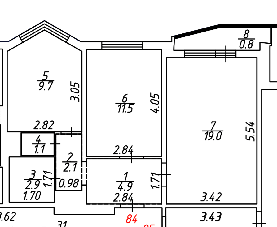 План квартиры 52 квадратных метра