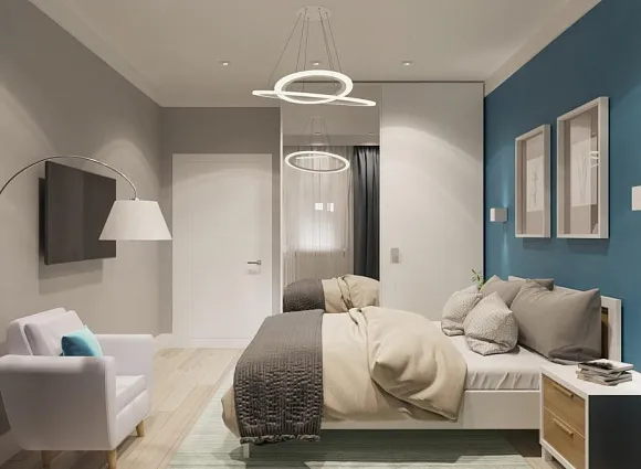 Дизайн-проект 1-комнатной квартиры 46,8 кв.м по адресу: Москва, поселение Сосенское, пос. Коммунарка, ул. Липовый парк, дом 10, корпус 4