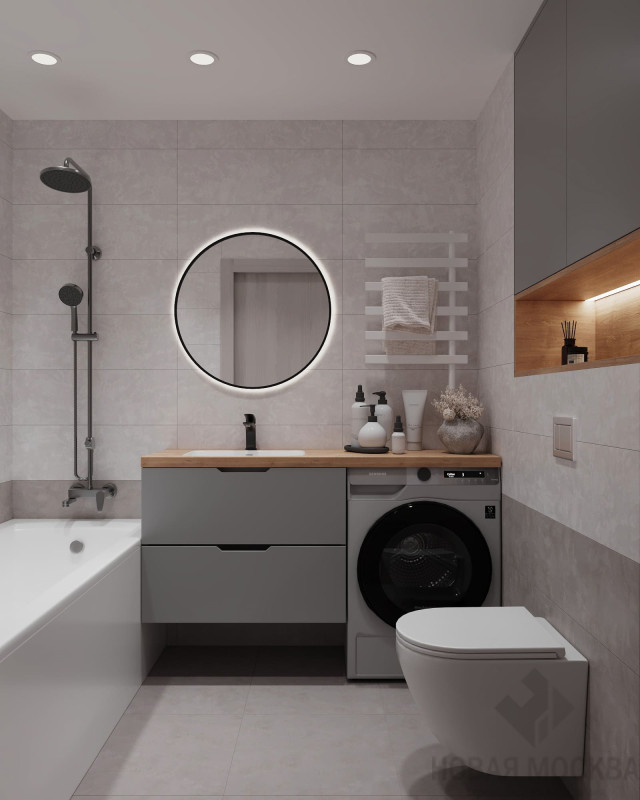 Дизайн санузла в квартире по адресу: улица Академика Павлова, дом 38_0 Дизайн санузла в квартире по адресу: улица Академика Павлова, дом 38_0