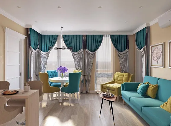 Дизайн-проект 1-комнатной квартиры 40,9 кв.м по адресу: Москва, поселение Сосенское, поселок Коммунарка, улица Бачуринская, дом 7, корпус 2