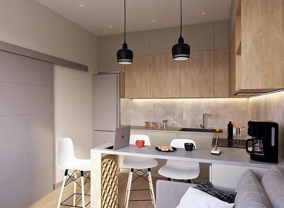 Дизайн квартиры 43 кв.м в ЖК Лесопарковый_1 Дизайн квартиры 43 кв.м в ЖК Лесопарковый