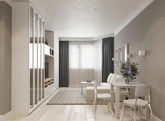 Дизайн-проект 1-комнатной квартиры 46,8 кв.м по адресу: Москва, поселение Сосенское, пос. Коммунарка, ул. Липовый парк, дом 10, корпус 4