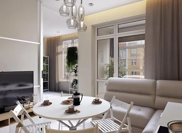 Дизайн-проект 1-комнатной квартиры 41.30 кв.м по адресу: г. Москва, пос. Внуковское, дер. Рассказовка, бул. Андрея Тарковского, д 5