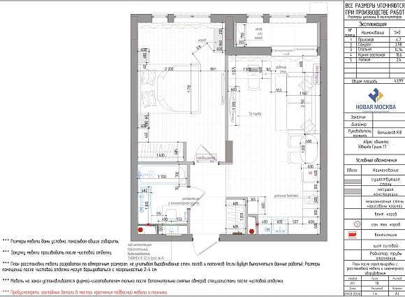 Дизайн однокомнатной квартиры по адресу: улица Эдварда Грига, дом 17