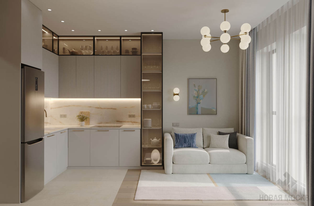 Дизайн однокомнатной квартиры по адресу: поселок Заречье, Мещерский бульвар, дом 2_6 Дизайн однокомнатной квартиры по адресу: поселок Заречье, Мещерский бульвар, дом 2_6