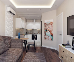 Дизайн-проект 2-комнатной квартиры 39,70 кв.м по адресу: г. Москва, ул. Выборгская, д. 7, к. 2_2