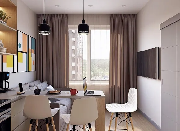 Дизайн квартиры 43 кв.м в ЖК Лесопарковый_3 Дизайн квартиры 43 кв.м в ЖК Лесопарковый