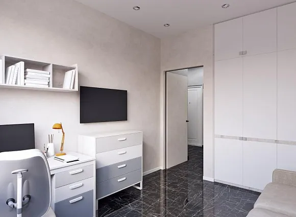 Дизайн двухкомнатной квартиры 59 кв.м в ЖК Скандинавия_18 Дизайн двухкомнатной квартиры 59 кв.м в ЖК Скандинавия