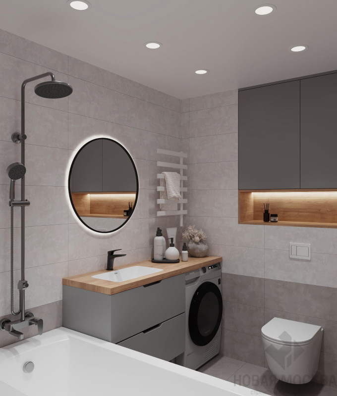 Дизайн санузла в квартире по адресу: улица Академика Павлова, дом 38_2 Дизайн санузла в квартире по адресу: улица Академика Павлова, дом 38_2