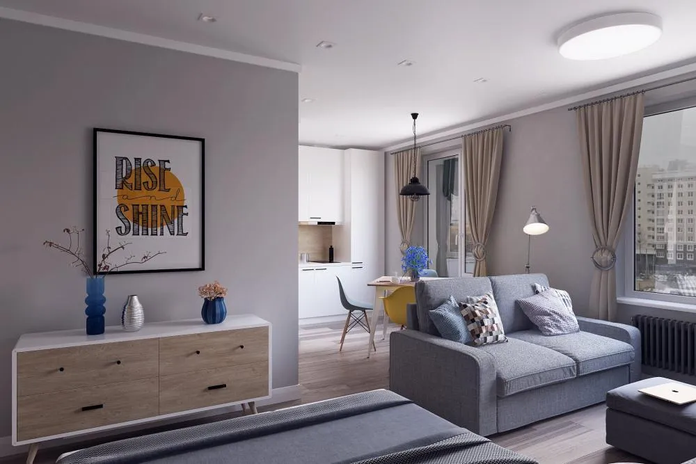 Дизайн-проект 1-комнатной квартиры 37,42 кв.м по адресу: Московская область, город Красногорск, улица Пришвина, дом 2