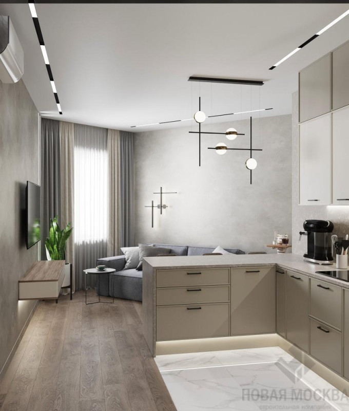 Дизайн квартиры 46 кв. м в ЖК Крылья_1 Дизайн квартиры 46 кв. м в ЖК Крылья_1