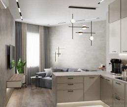 Дизайн квартиры 46 кв. м в ЖК Крылья_1 Дизайн квартиры 46 кв. м в ЖК Крылья_1