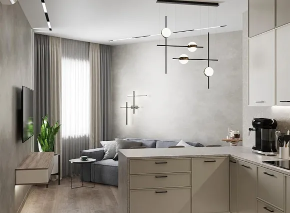 Дизайн квартиры 46 кв. м в ЖК Крылья_1 Дизайн квартиры 46 кв. м в ЖК Крылья