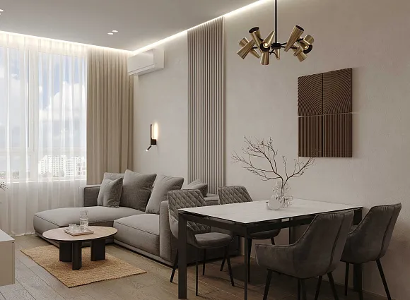 Дизайн трехкомнатной квартиры по адресу: улица Эдварда Грига, дом 9, корпус 3