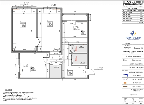 Дизайн трехкомнатной квартиры по адресу: улица Полярная, дом 32, корпус 3