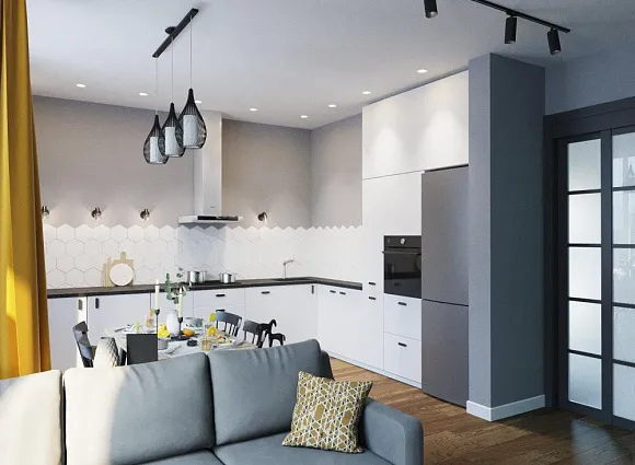 Дизайн-проект 3-комнатной квартиры 90 кв.м в ЖК Скандинавия