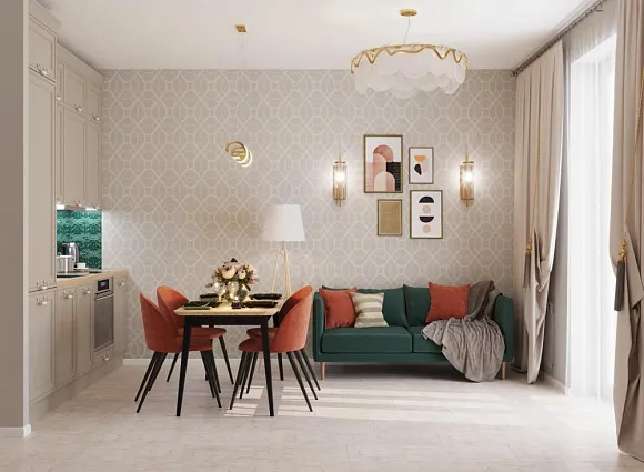 Дизайн-проект квартиры 40 кв.м в ЖК Поколение