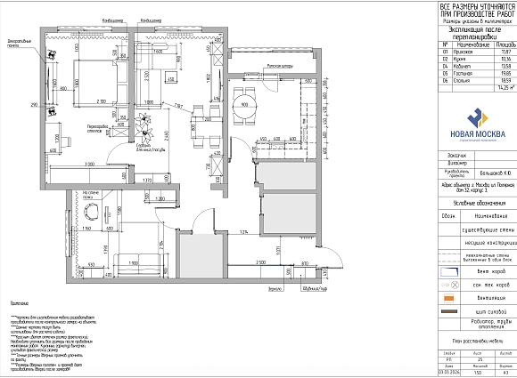 Дизайн трехкомнатной квартиры по адресу: улица Полярная, дом 32, корпус 3
