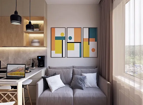 Дизайн квартиры 43 кв.м в ЖК Лесопарковый_0 Дизайн квартиры 43 кв.м в ЖК Лесопарковый