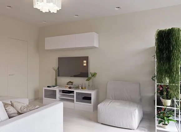 Дизайн-проект 1-комнатной квартиры 41.30 кв.м по адресу: г. Москва, пос. Внуковское, дер. Рассказовка, бул. Андрея Тарковского, д 5