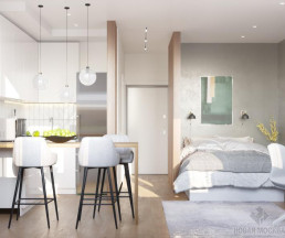 Дизайн квартиры-студии 27 кв.м в ЖК Москвичка_1