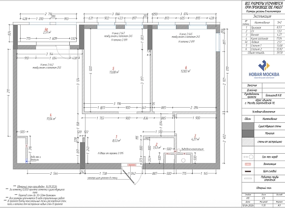 Дизайн двухкомнатной квартиры по адресу: улица Бартеневская, дом 18, корпус 1