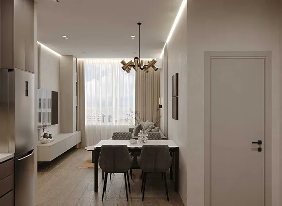 Дизайн трехкомнатной квартиры по адресу: улица Эдварда Грига, дом 9, корпус 3