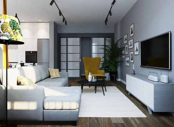 Дизайн-проект 3-комнатной квартиры 90 кв.м в ЖК Скандинавия