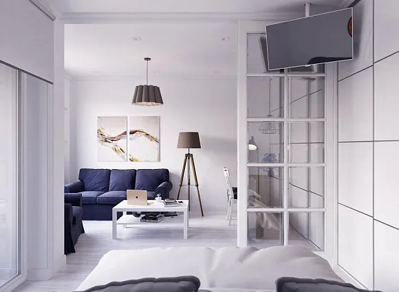 Дизайн-проект 1-комнатной квартиры 38 кв.м по адресу: г. Москва, Береговой проезд, владение 5, корпус 2