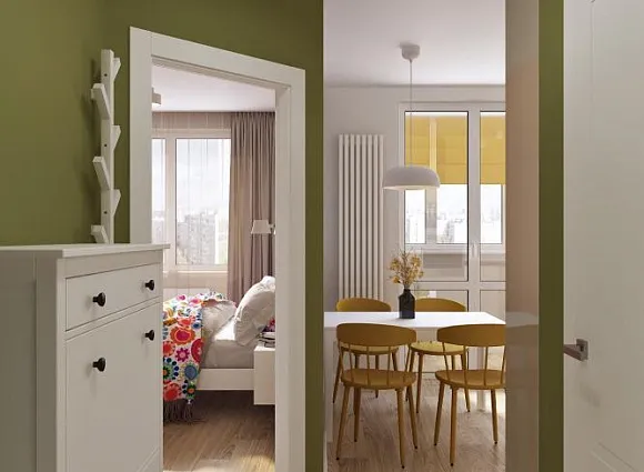 Дизайн-проект квартиры 35 кв.м в ЖК Поколение