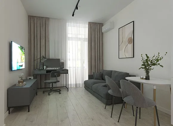 Дизайн однокомнатной квартиры по адресу: улица Эдварда Грига, дом 17