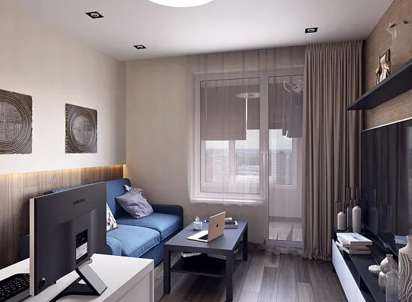 Дизайн-проект 2-комнатной квартиры 67,25 кв.м по адресу: Москва, улица Старокрымская, дом 15, корпус 1