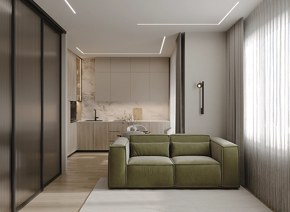 Дизайн однокомнатной квартиры по адресу Аминьевское шоссе, дом 4Д, корпус В