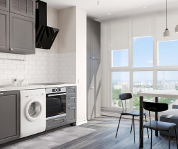 Дизайн-проект 1-комнатной квартиры 48 кв.м по адресу: Москва, посёлок Коммунарка, улица Сосенский Стан, дом 10_2