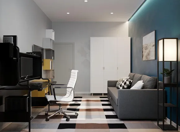 Дизайн трехкомнатной квартиры 88 кв.м в ЖК Скандинавия_17 Дизайн трехкомнатной квартиры 88 кв.м в ЖК Скандинавия