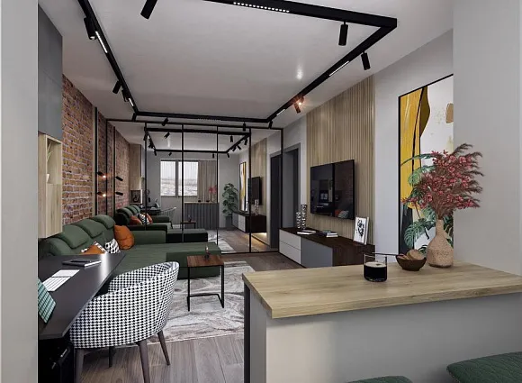 Дизайн квартиры 40 кв.м в Солнцево_1 Дизайн квартиры 40 кв.м в Солнцево