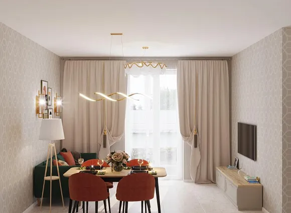 Дизайн-проект квартиры 40 кв.м в ЖК Поколение