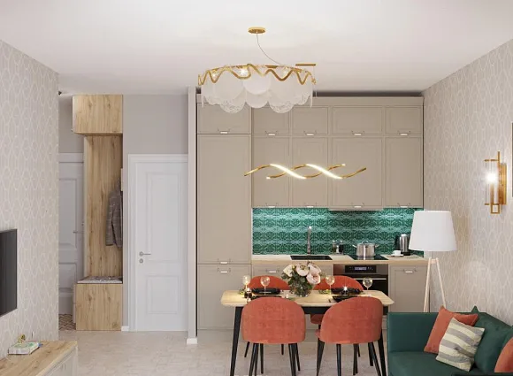 Дизайн-проект квартиры 40 кв.м в ЖК Поколение