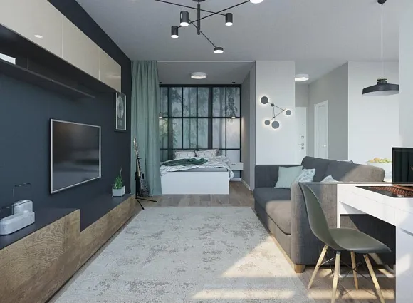 Дизайн-проект 1-комнатной квартиры 42,5 кв.м в ЖК Белые ночи_3 Дизайн-проект 1-комнатной квартиры 42,5 кв.м в ЖК Белые ночи