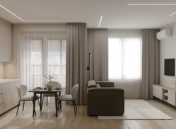 Дизайн однокомнатной квартиры по адресу Аминьевское шоссе, дом 4Д, корпус В