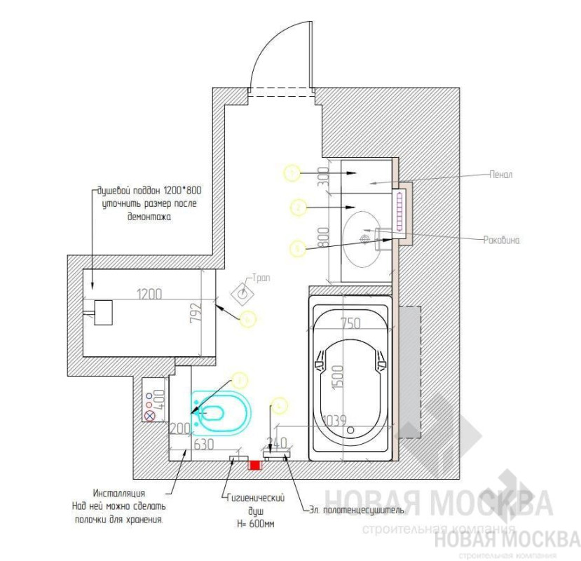 Дизайн санузла в квартире по адресу Пестовский переулок, дом 12_4 Дизайн санузла в квартире по адресу Пестовский переулок, дом 12_4