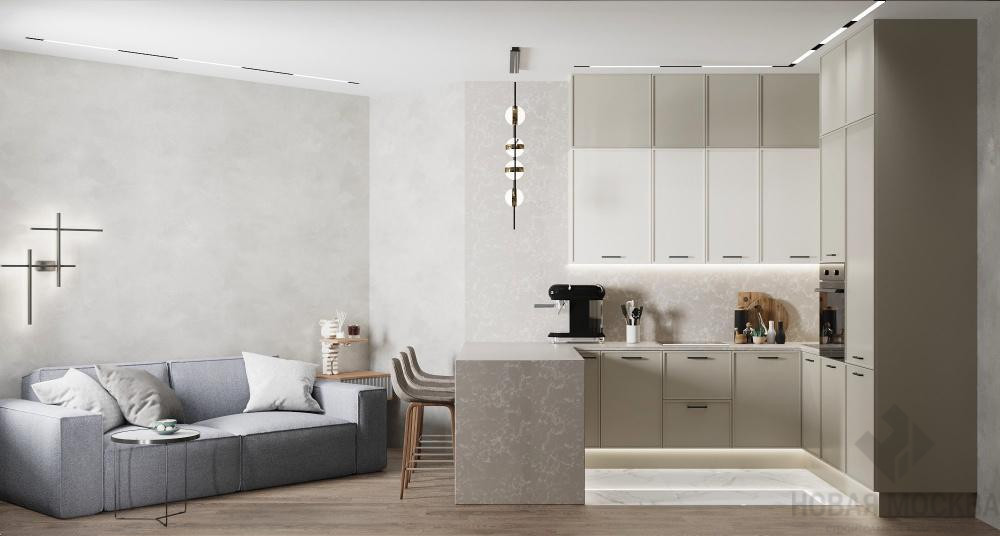 Дизайн квартиры 46 кв. м в ЖК Крылья_0 Дизайн квартиры 46 кв. м в ЖК Крылья_0