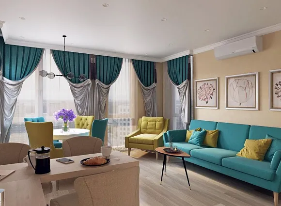 Дизайн-проект 1-комнатной квартиры 40,9 кв.м по адресу: Москва, поселение Сосенское, поселок Коммунарка, улица Бачуринская, дом 7, корпус 2