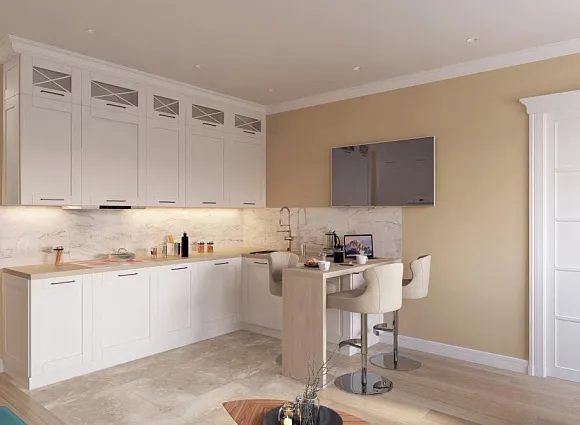 Дизайн-проект 1-комнатной квартиры 40,9 кв.м по адресу: Москва, поселение Сосенское, поселок Коммунарка, улица Бачуринская, дом 7, корпус 2