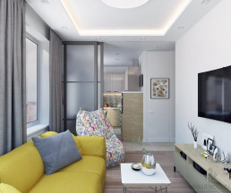 Дизайн-проект 2-комнатной квартиры 43,20 кв.м по адресу: город Москва, улица Бачуринская, дом 13_1