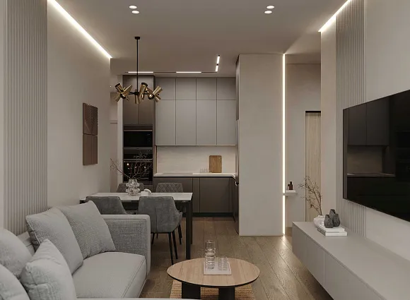 Дизайн трехкомнатной квартиры по адресу: улица Эдварда Грига, дом 9, корпус 3